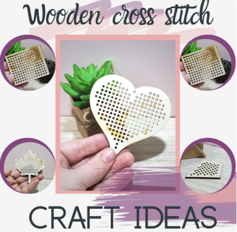 Wooden cross stitch, Stitch Cross, Cross Stitch Pendant, Mini cross stitch for necklace, Cross Stitch, Cross Stitch wood, Cross Stitch