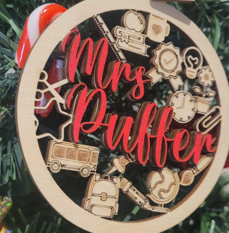 Custom Teacher Ornament , Christmas ornament, Teacher gift