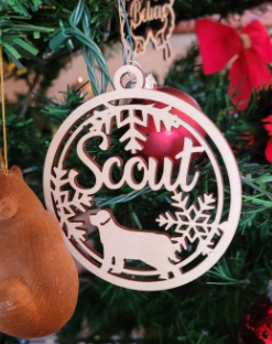 Pet Custom Christmas ornaments, personalize with your names, Labrador ornament