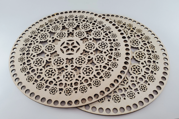CROCHET BASKET Base - Laser cut wooden basket base - Crochet Bag Base, Purse base wood crochet - 3mm
