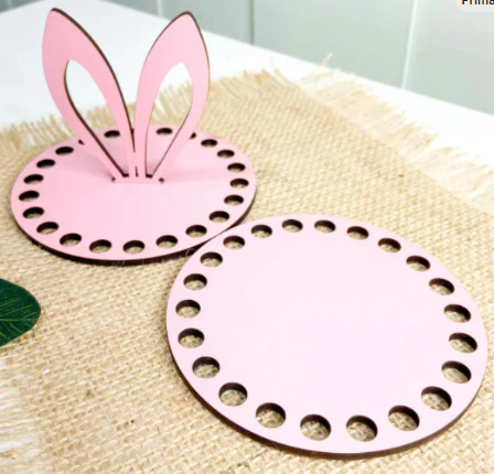 Easter Basket Kit - Laser cut wooden basket base - Crochet Bag Base, Purse base wood crochet - 3mm