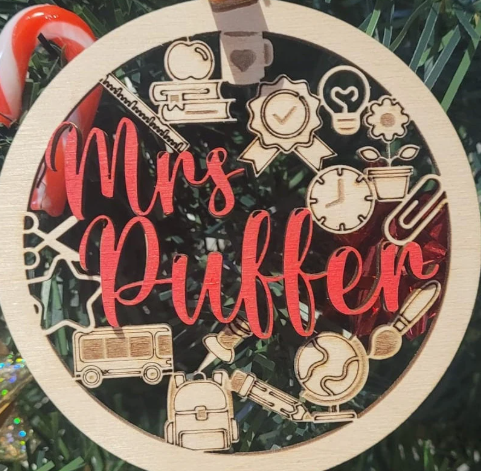 Custom Teacher Ornament , Christmas ornament, Teacher gift