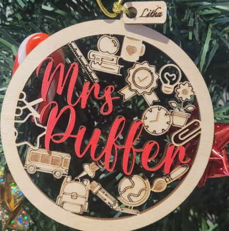 Custom Teacher Ornament , Christmas ornament, Teacher gift