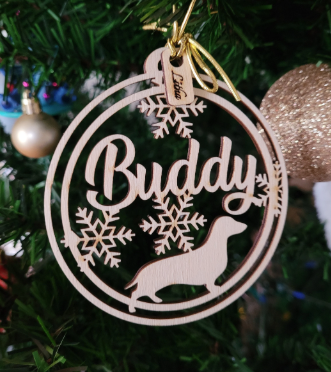Pet Custom Christmas ornaments, personalize with your names, Dachshund ornament