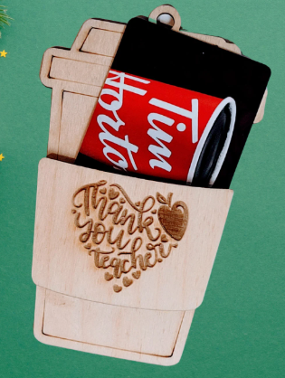 Coffee Cup Gifty Card Holder, Teacher Gifty, Teacher Christmas
