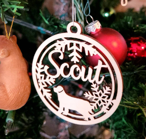 Pet Custom Christmas ornaments, personalize with your names, Labrador ornament