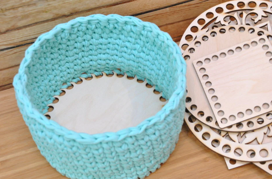 CROCHET BASKET Base - Laser cut wooden basket base - Crochet Bag Base, Purse base wood crochet - 3mm